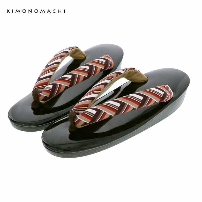 ブラウン系 レトロストライプ