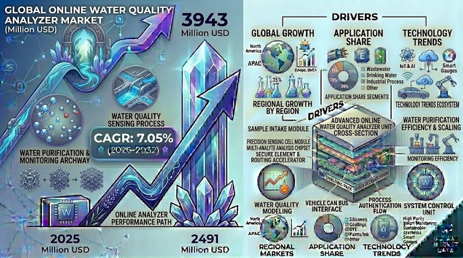 オンライン水質アナライザー市場規模(百万米ドル)2025-2032年