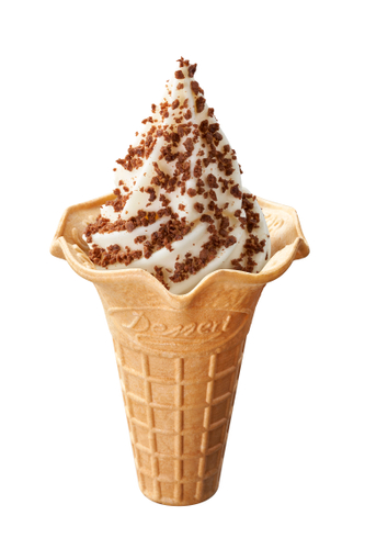 ソフトクリームバニラにチョコクランチをトッピングした際のイメージ画像です。