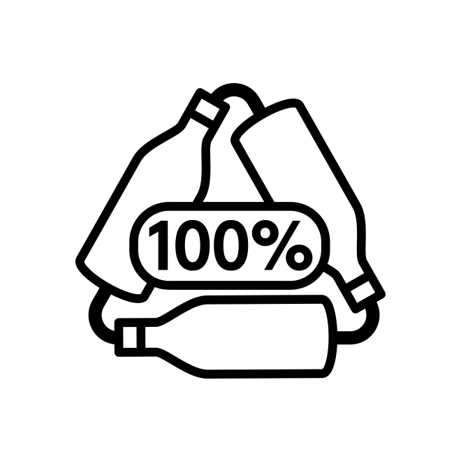 内側は100%リサイクルプラスチックを使用