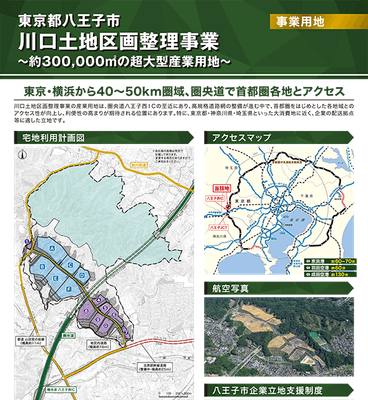 「川口土地区画整理事業」のチラシ（一部抜粋）
