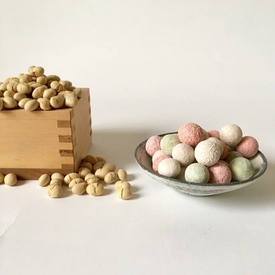 節分豆を3色の豆菓子に再加工し食品ロスを軽減