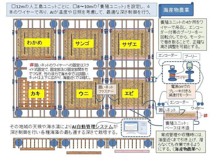 木造人工島の海産物農業