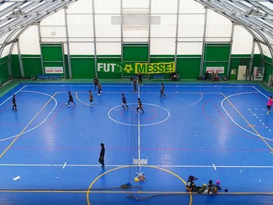 ドローンでのフットサル大会撮影