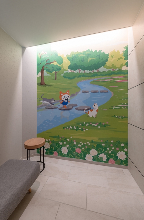 入居者専用ラウンジの壁紙