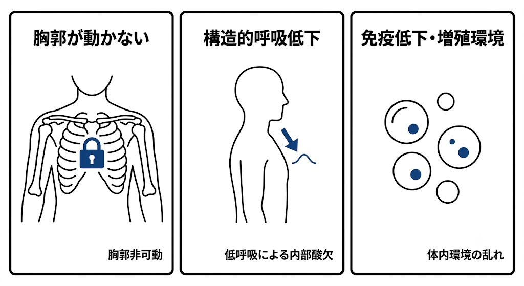 がんが進行しやすい"体内環境の乱れ"を新たに確認 ──胸郭が動かない睡眠が免疫を弱める構造的リスク
