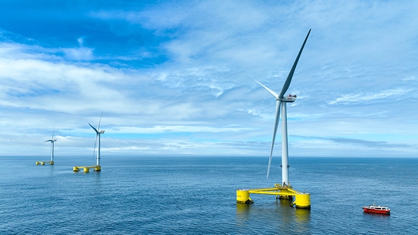 WindFloat Atlantic プロジェクトの写真 (提供：Principle Power 社, Ocean Winds 社)
