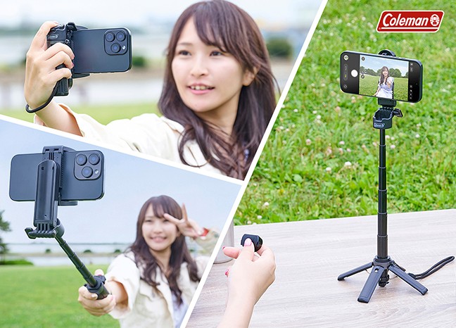 手のひらサイズのMagSafe対応4脚スタンド「Velbon（ベルボン）Coleman セルフィー 3WAY mini四脚」を新発売！