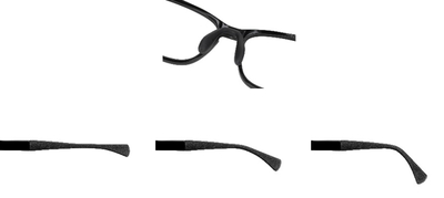 ▲かかり具合を自分で調整できる鼻パッドとラバーテンプルを採用。