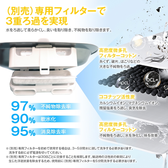 専用フィルターでろ過を実現