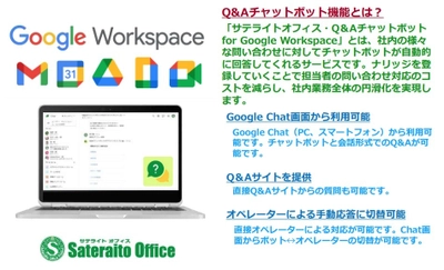 サテライトオフィス、Google Workspace(TM) 導入企業向けに、 Q&Aチャットボット機能を提供開始