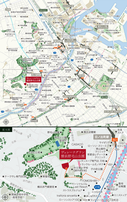 ヴェレーナグラン横浜野毛山公園 現地案内図