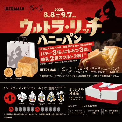 『ウルトラマン』とのコラボ食パンが乃が美に登場！ 8月8日(金)より全国乃が美店舗にて販売開始！