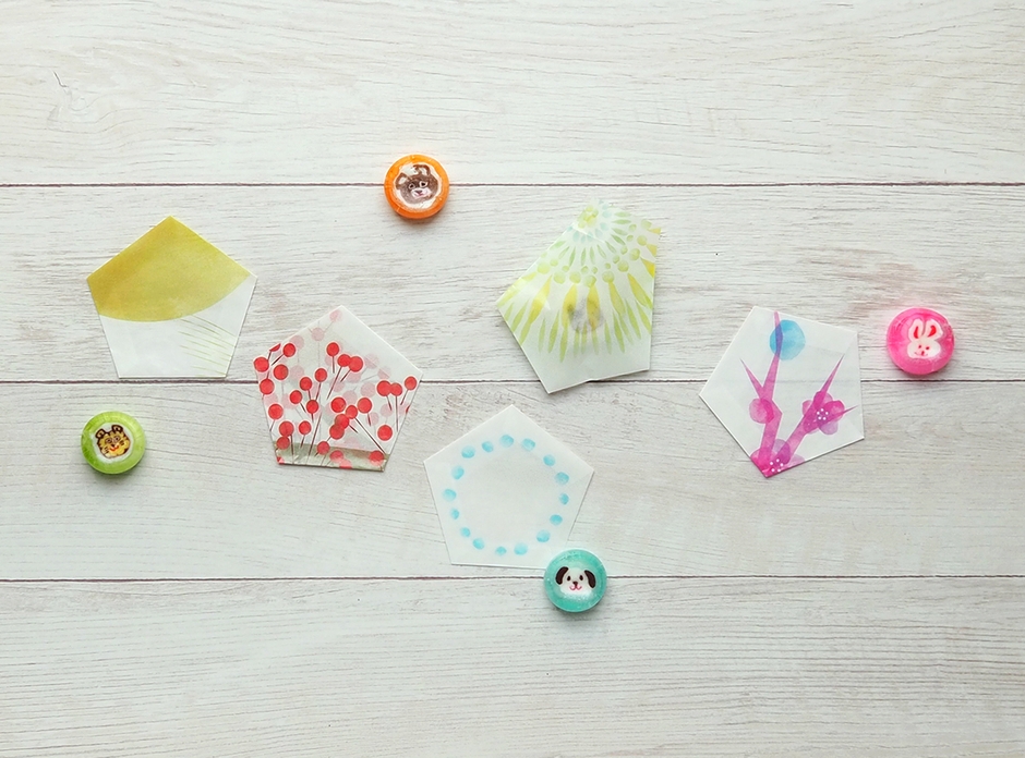 【リプラグ】『グラシンペーパーぽち袋 里山』五角形