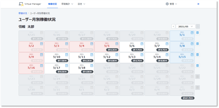 月別PC稼働状況