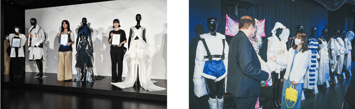 受賞した作品と受賞者のみなさま/展示会に訪問、SDGsレポーターの長濱ねるさん