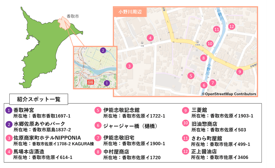 小江戸・佐原をゆうゆう散歩。四季巡りMAP