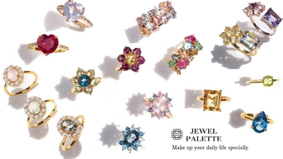 キャンディみたいな大ぶり天然石を使った 色石リングをお披露目「JEWEL PALETTE」