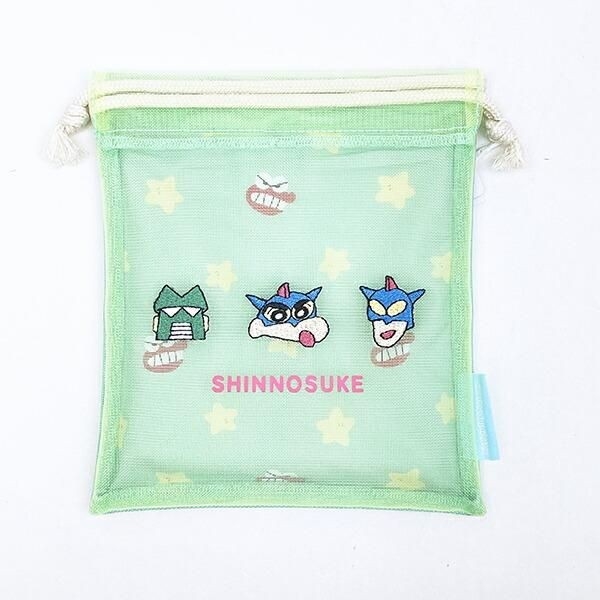 クレヨンしんちゃんのフラットなメッシュポーチ