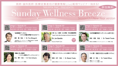 《医療従事者向け無料オンラインセミナー》 『第10回ミネラル・有害金属セミナー／ Sunday Wellness Breeze Season 17』 全6講演開催／セリスタ株式会社