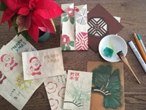 型絵染め体験 クリスマスカード・年賀状作り