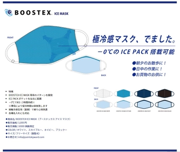 マスクに「氷」を搭載、熱中症対策商品の BOOSTEX(ブーステックス) 　保冷剤搭載マスク、ネッククーラー、CAPを発売！