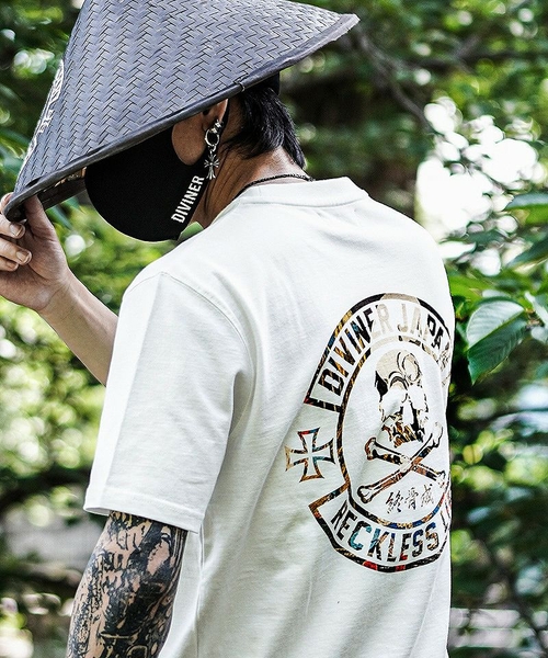 【DIVINERJAPAN】籠蓋髑髏TEE(ホワイト)