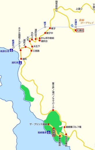 伊豆箱根バス　PC版路線図抜粋