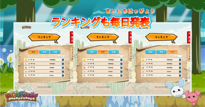 デイリーモードのランキング上位5名を毎日公開中！