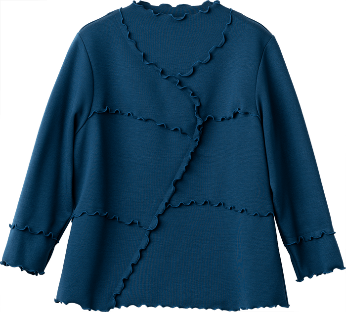 YOUKA（ヨウカ）暖かメローデザインカットソー」ブルー　販売予定価格16500円（税込）