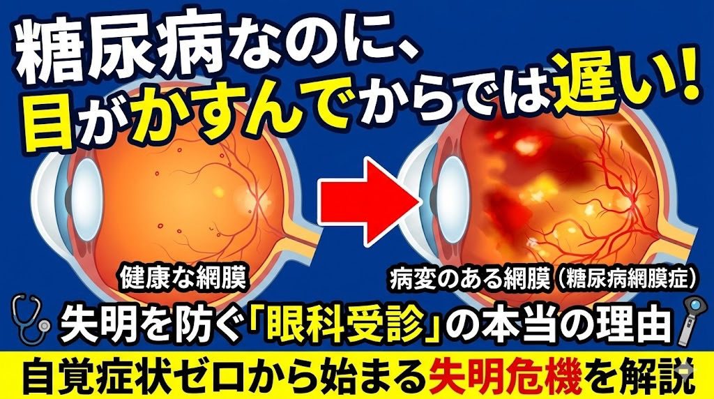 健診で「血糖値が高め」と言われたら、次に行くのは眼科かも?