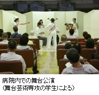 病院内での舞台公演(舞台芸術専攻の学生による)