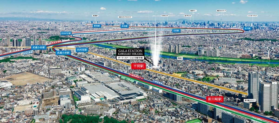 現地上空からの航空写真