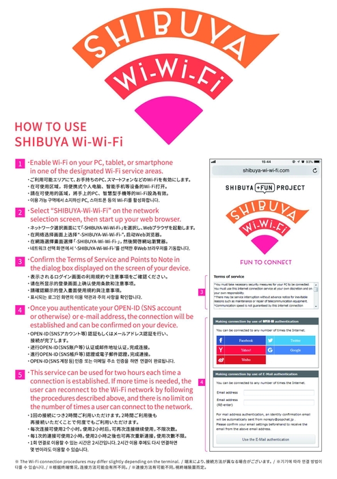 SHIBUYA Wi-Wi-Fi ログイン方法