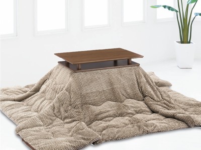 収納付きワークデスクとこたつが一体化