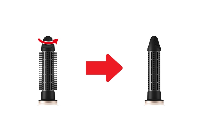 ブラシピン格納式スタイリングブラシ