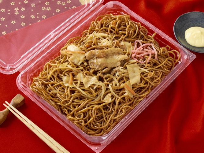 商品名:ソース焼そば(マヨネーズ付) 麺&マヨネーズ50%増量 イメージ