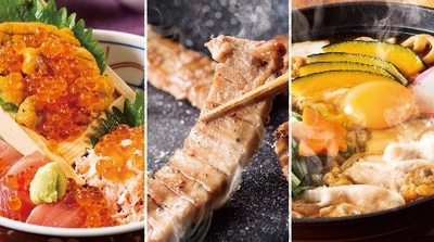 【美味しい ゆめ、あん しん価格。】 海鮮・牛たん・熱々うどんも。 夢庵の冬の海鮮丼は「うに・いくら・かに」全部のせ！