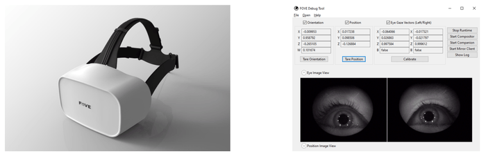 左:FOVE 0、右:Developer Tool