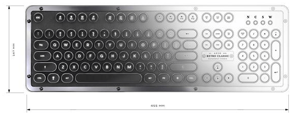 タイプライターのヴィンテージ感溢れるキーボード 「Azio Retro