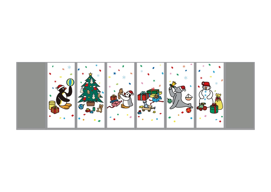 クリスマスデザイン ガラスボックス装飾(イメージ)