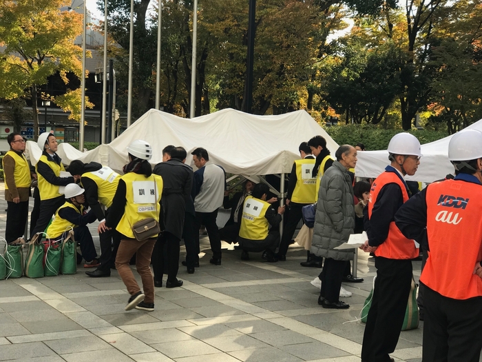 テント設営体験