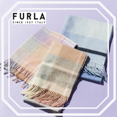 フルラ (FURLA) チェック マフラー・ストール 洗える ウール 