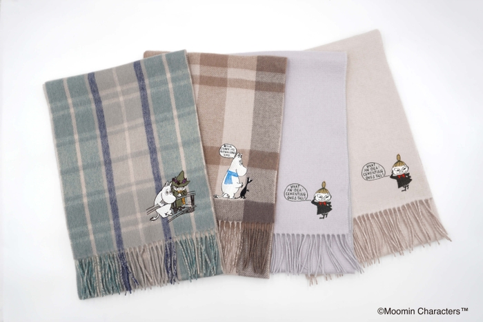 カシミヤマフラー ムーミン刺繍