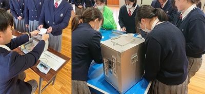 令和6年（2024年）に実施した模擬投票の様子