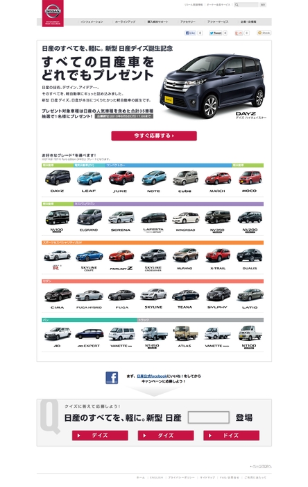 新型日産デイズプレゼントキャンペーン