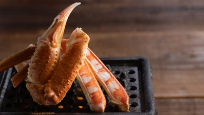 身がぎっしり詰まった焼かに、身がプクっと膨らんだら食べ頃/一例