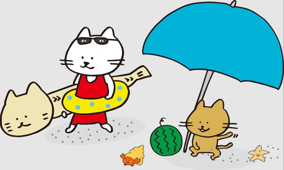 ししゃもねこ イラスト浜辺