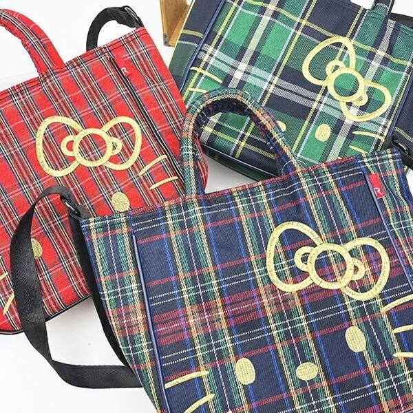 サンリオのハローキティ×ルートートのチェックトート