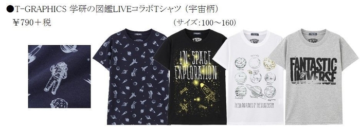 ・T-GRAPHICS 学研の図鑑LIVEコラボTシャツ(宇宙柄)